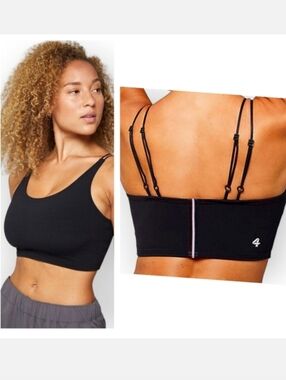 NEW FourLaps Poise Longline Sports Bra in Black - Size Small Womens